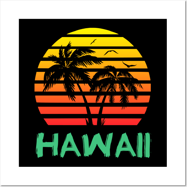 Hawaii 80s Sunset Wall Art by Nerd_art